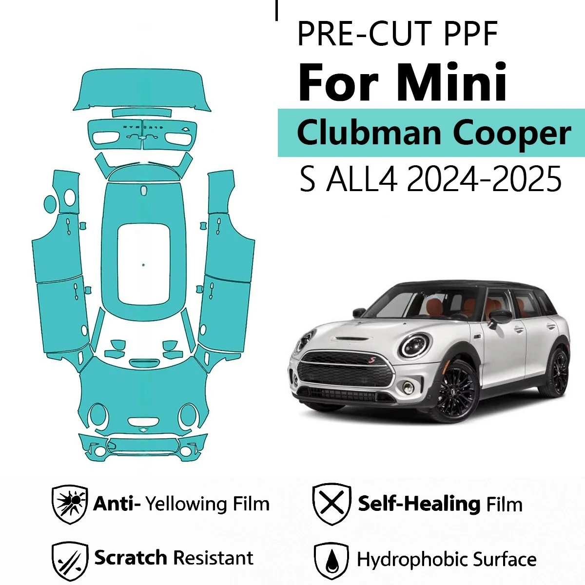 

Pre-Cut Paint Protection Film PPF Transparent Car Film Automotive PPF Full Vehicle For Mini Clubman Cooper S ALL4 2024-2025