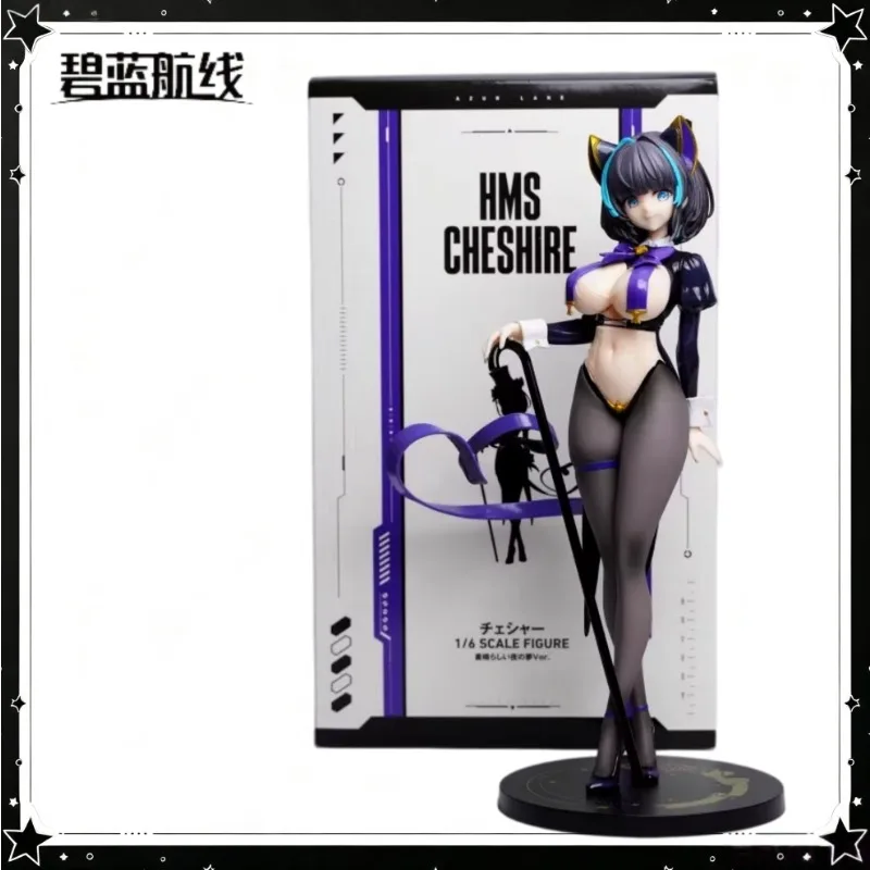 【In Stock】Anime Style Black Hair Cat Ear Girl Figure PVC Purple Outfit Beauty Statue with Cane Gift Hobby Collection