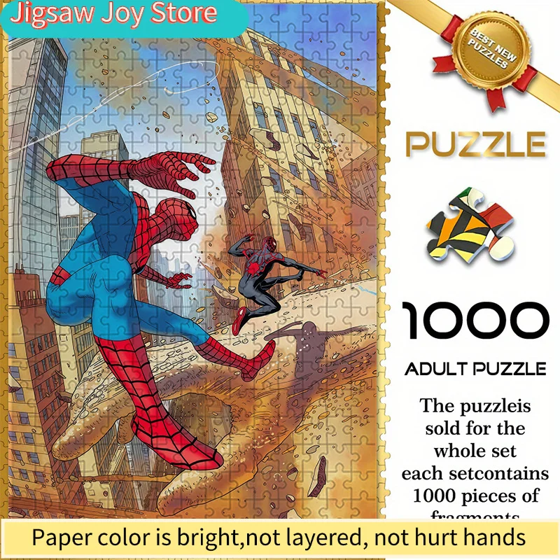 

MARVEL Spider-Man & Venom Battle Scene Jigsaw Puzzle - Large 74.93cm x 50.04cm DIY Superhero Challenge, Thick Cardboard Collec