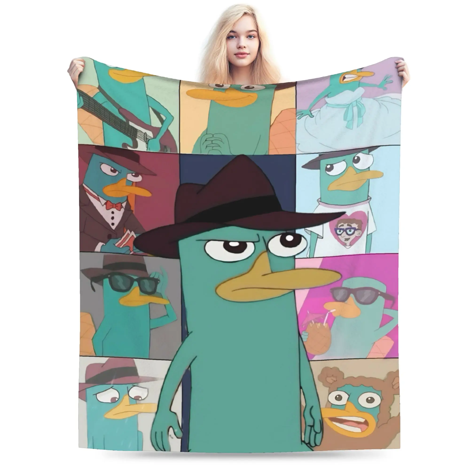 Relax Phineas and Ferb Perry Blanket Accessories Room Decorative  Throw Blanket Warm Fleece for Office