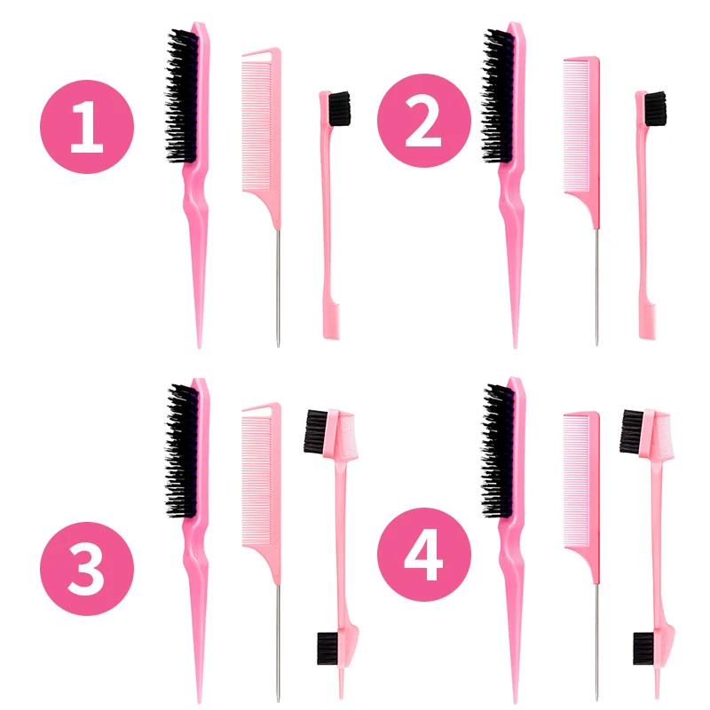 3pcs/set anti-static comb set teasing comb control hair brush multiple combinations hair salon styling set