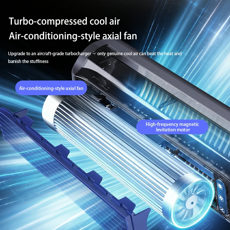 Portable Wall-Mounted Bladeless Tower Fan, 3 Speed Quiet Cooling Desk Fan, 2-in-1 Fan & Phone Stand, Multi-Scene Applicable image 3