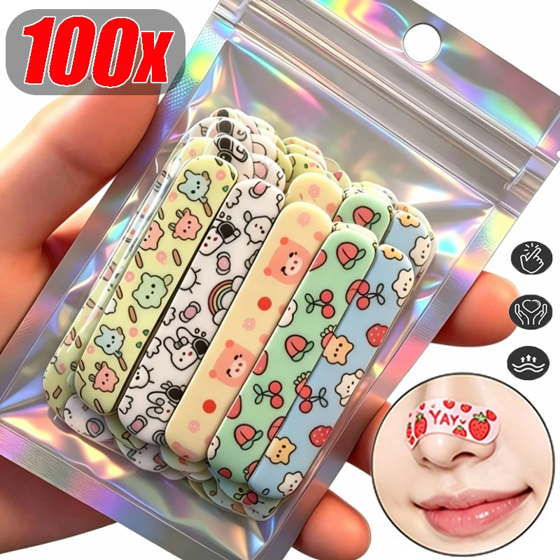 5/100Pcs Non-woven Fabric Nasal Strips with Adjustable Cutting 3D Breathable Lightweight Secure Long-Lasting Nasal Wing Strips