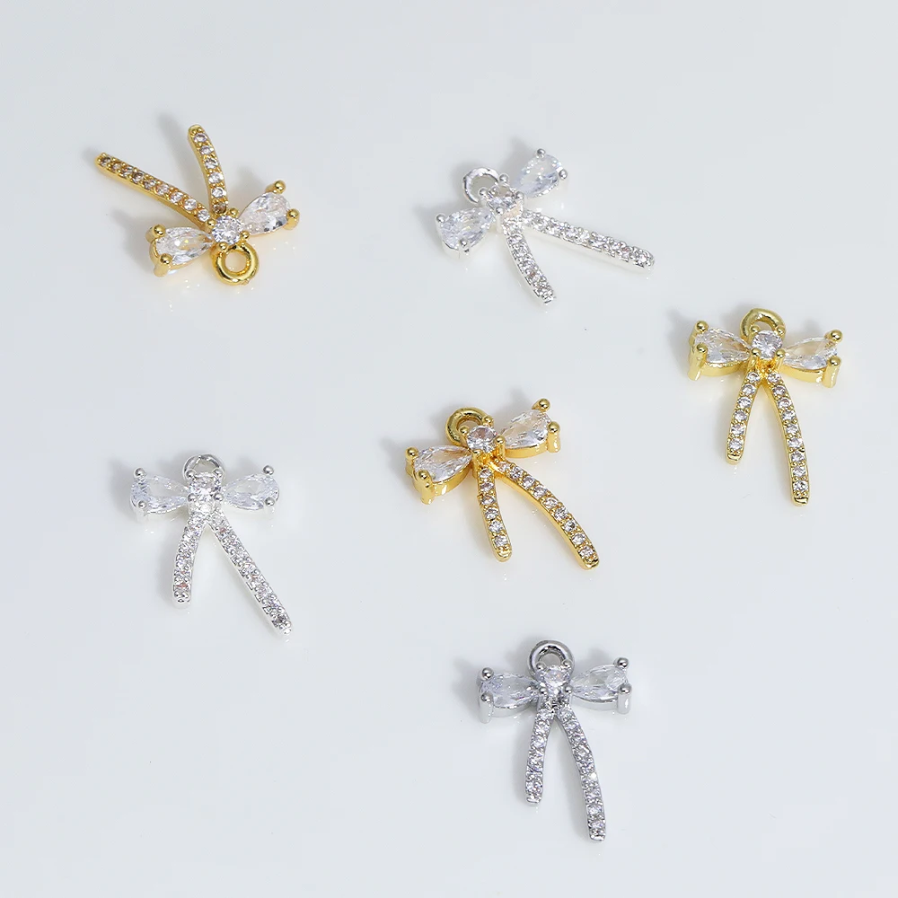 

Cordial Design 50Pcs 12*17MM Jewelry Findings/CZ Copper Charms/Bow Shape/DIY Accessories/Hand Made/Genuine Gold Plating #194547