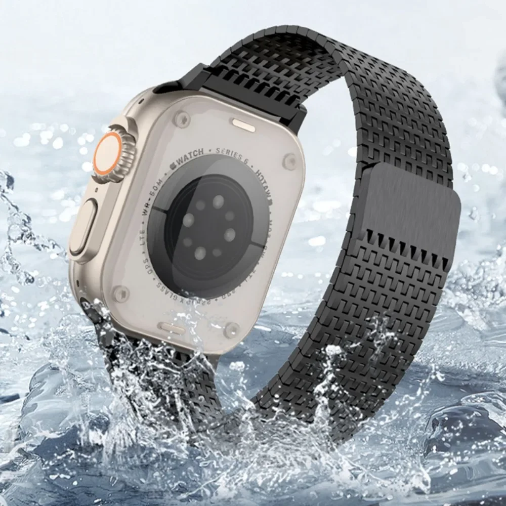 Stainless steel Strap for Apple Watch Band Ultra 49mm 45mm 41mm 44mm 40mm 42mm 46mm Magnetic Bracelet iWatch 10 9 8 7 6 5 4 3 SE