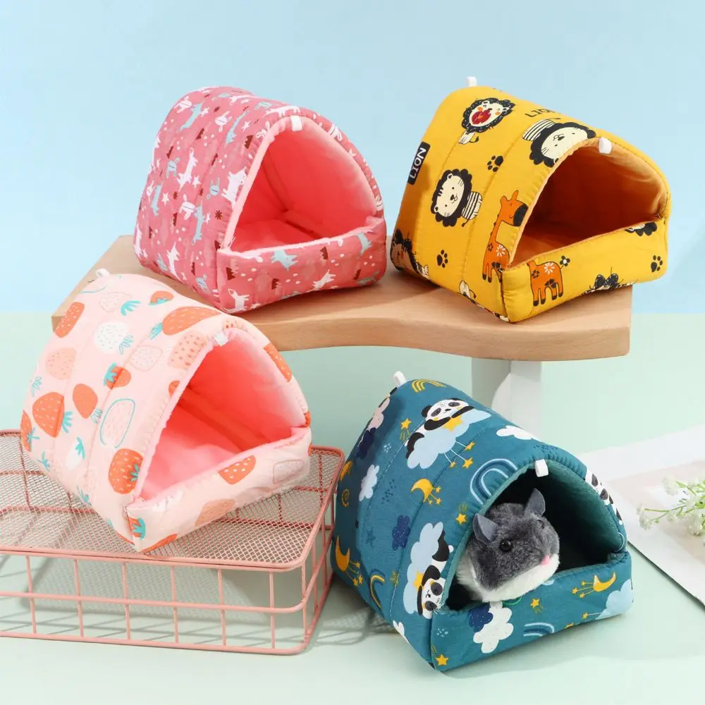 Colorful Rabbit Squirrel Winter Comfortable Hamster House Guinea Pig Nest Warm Mat Small Animal Sleeping Bed Pet Supplies