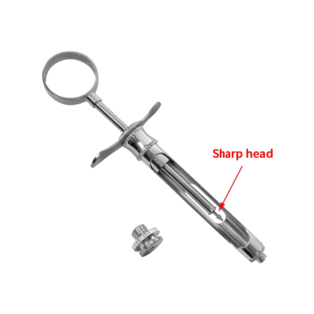 Dental Stainless Steel Syringe Surgical Instrument Dental Injector Tool Oral Care Anesthesia Aspirating Syringe Lab Equipment