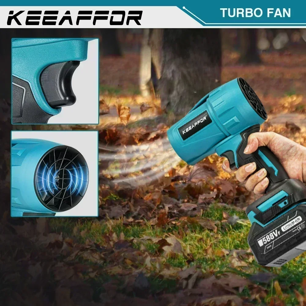 KeeAffor Brushless 2000W 200M/S Jet Fan Electric Turbo Blower Violent Dust Blowing Car Dryer Power Tool for Makita 18V Battery