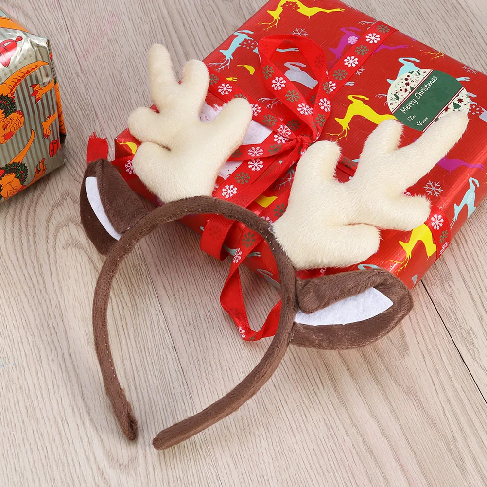 

3pcs Christmas Reindeer Antler Headband Festive Deer Horn Hair Hoops Costume Party Supplies Xmas Cosplay Accessory For Holiday