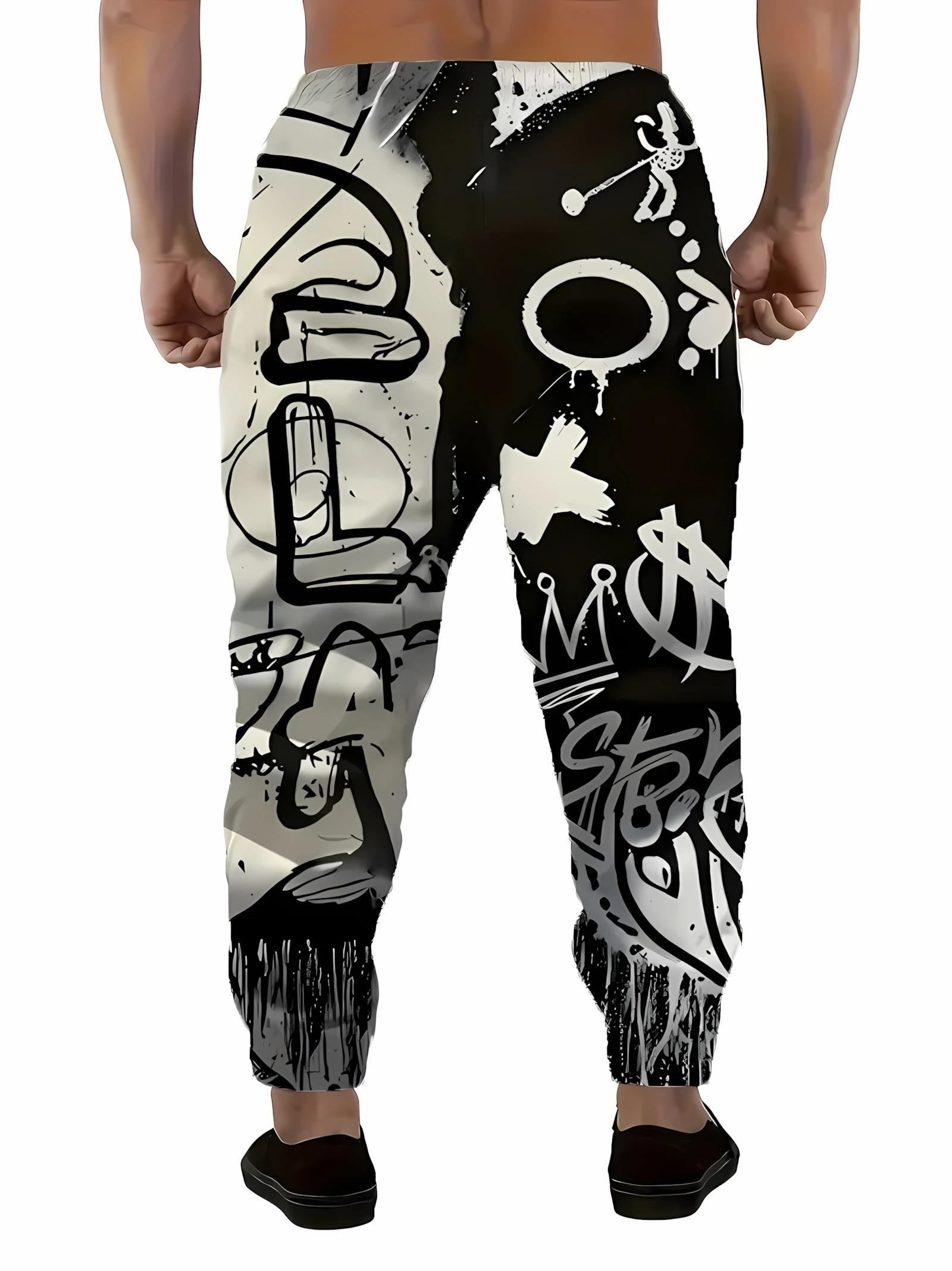The new men's trousers for Spring and Autumn 2025 are casual fashionable soft and comfortable with 3D pattern printing
