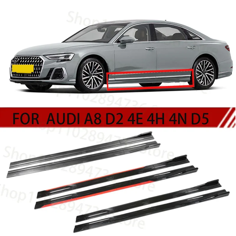 FOR AUDI A8 D2 4E 4H 4N D5 2M Car Side Skirt Extension Plate Lip Separator Bumper 2.18M Racing Side Spoiler