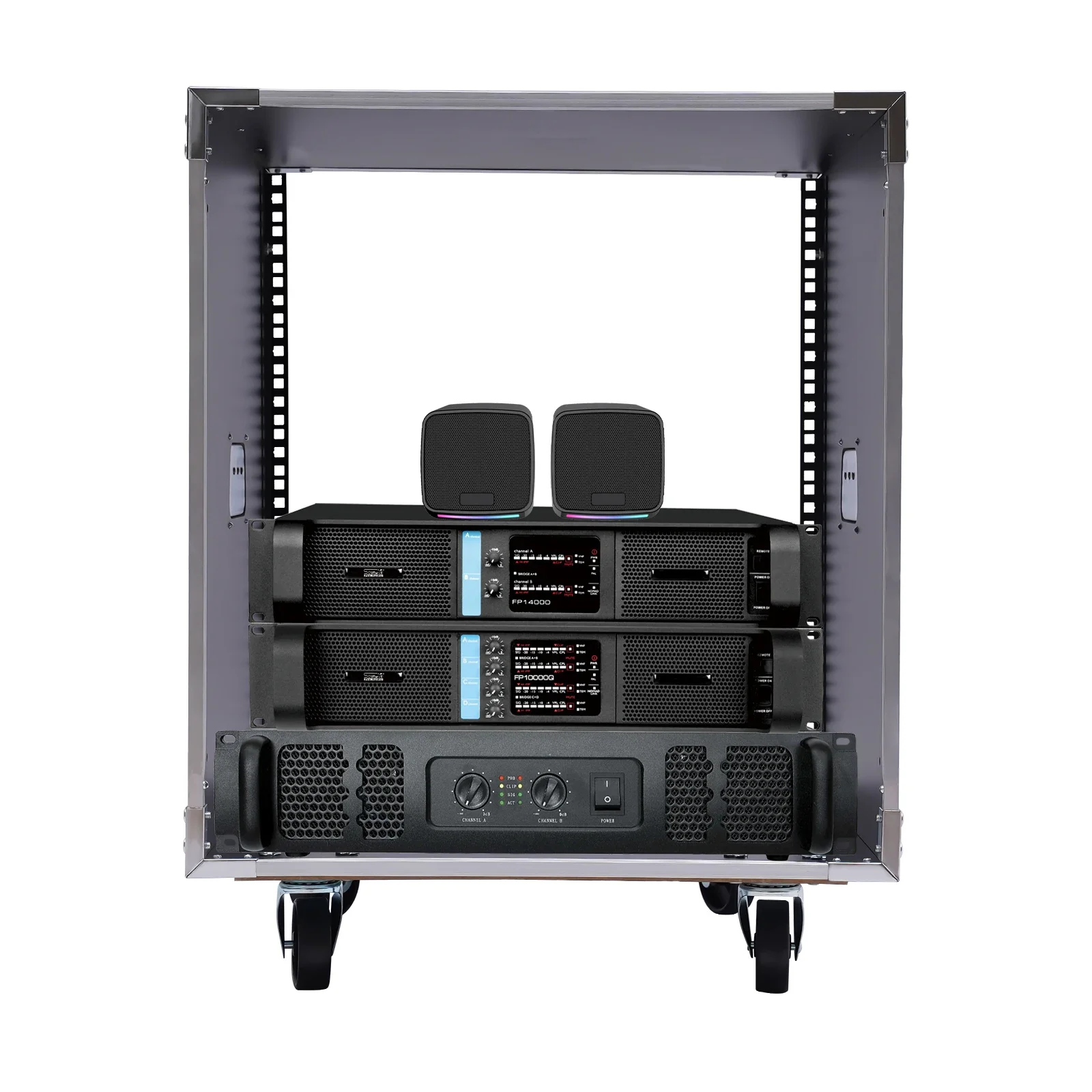 12U Portable Rolling Network Rack Built-in Handles Swivel Caster Wheels Audio Video Telecom Equipment Rack