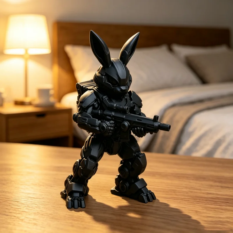 Cool  Mecha Rabbit Figurine Futuristic Armor Bunny Sculpture Desk Art Accent Adornos Para Casa Decor Vintage Home Decor
