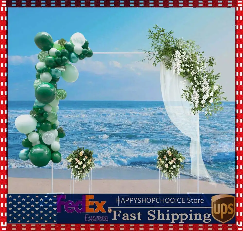 

Metal Balloon Stand with 2 Flower Racks Wedding Stand 2*2m Backdrop Decoration
