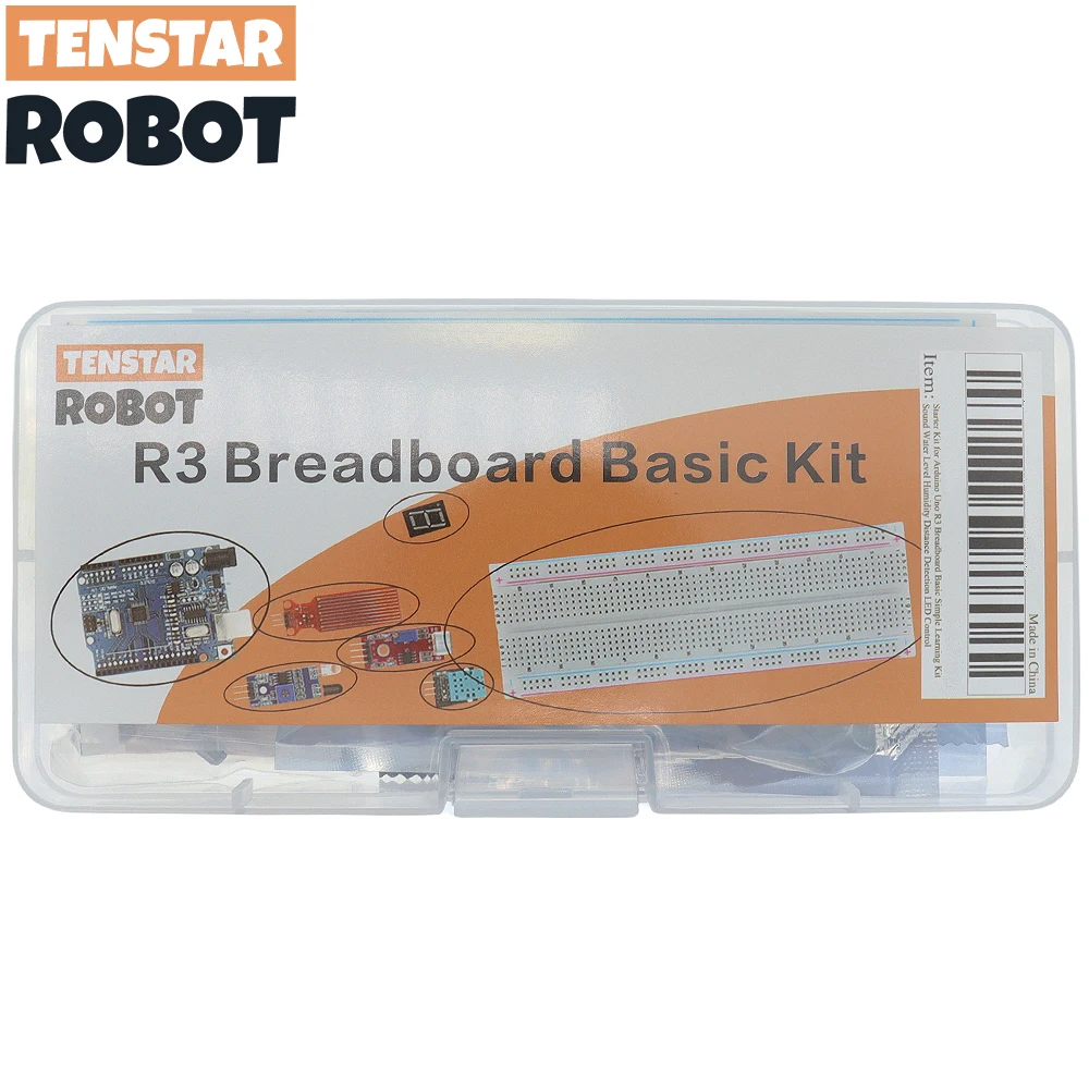 Electronic Starter Kit for Uno R3 Breadboard Basic Simple Learning Kit Sound Water Level Humidity Distance LED Contro