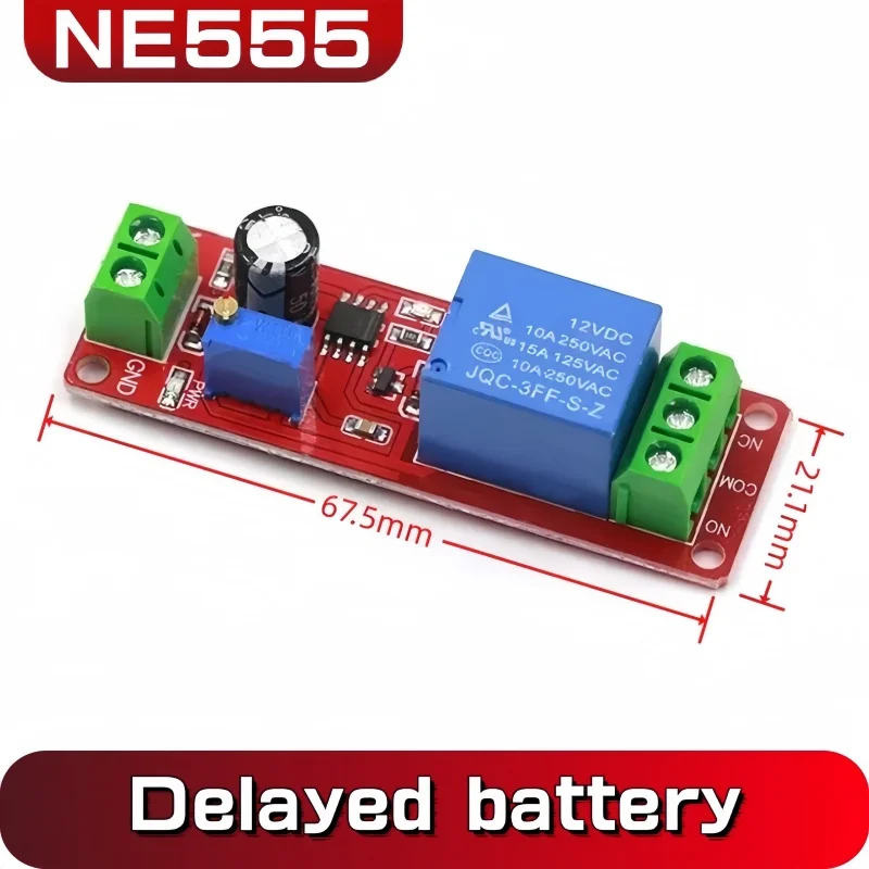 1PCS NE555 Timer Switch Adjustable Disconnect Module Time delay relay Module DC 12V Delay relay shield 0~10S