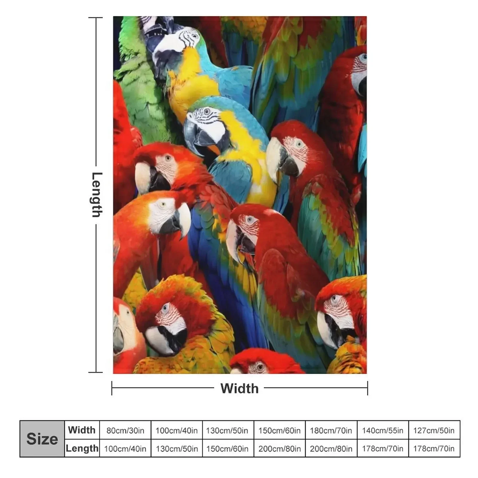 Parrots Throw Blanket couch cozy soft plush fuzzy picnic outdoor blanket