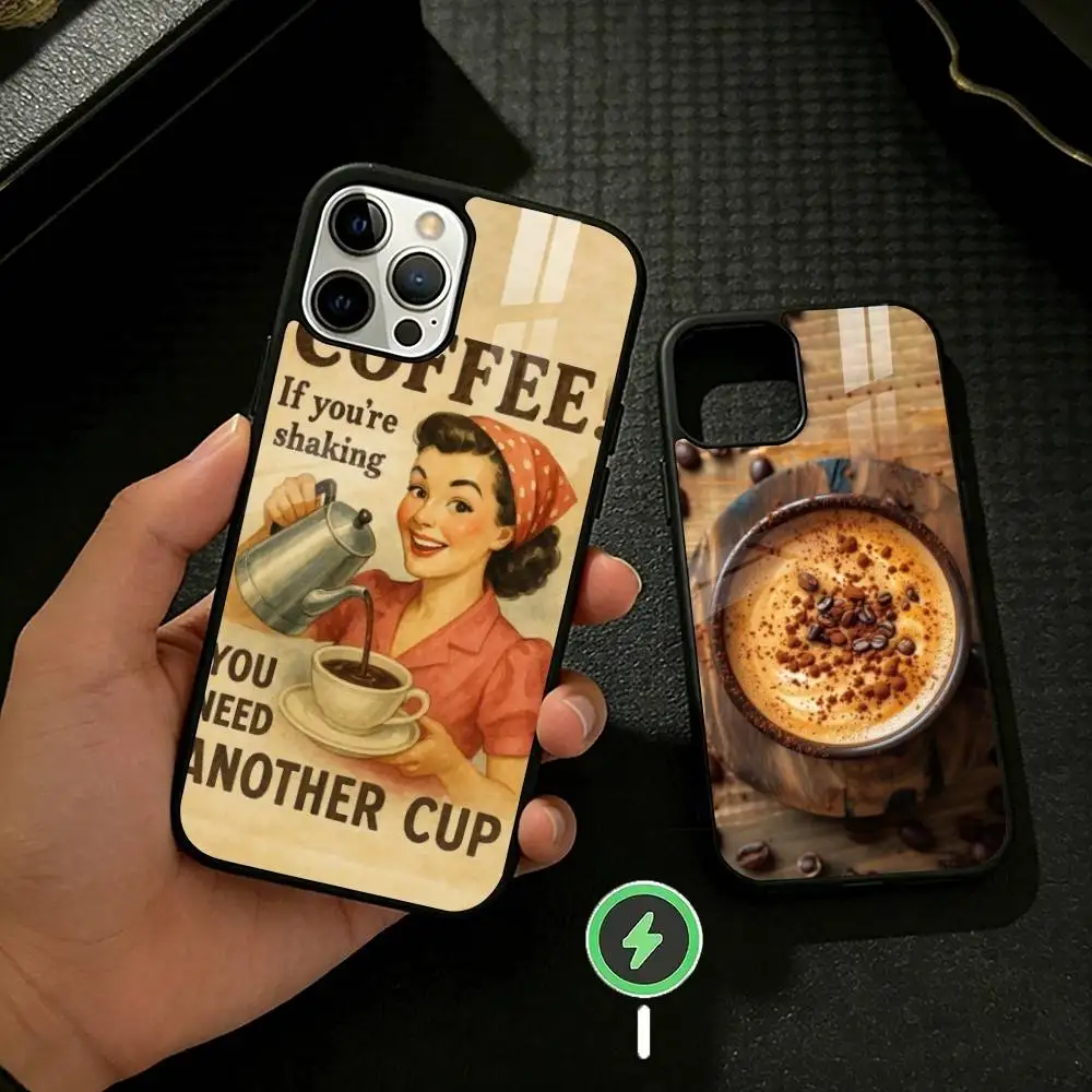 

Coffee Coffee Latte Art Phone Case For iPhone 17/16/15/14/13/12/Plus/Pro/Max for Magnetic Wireless Charging