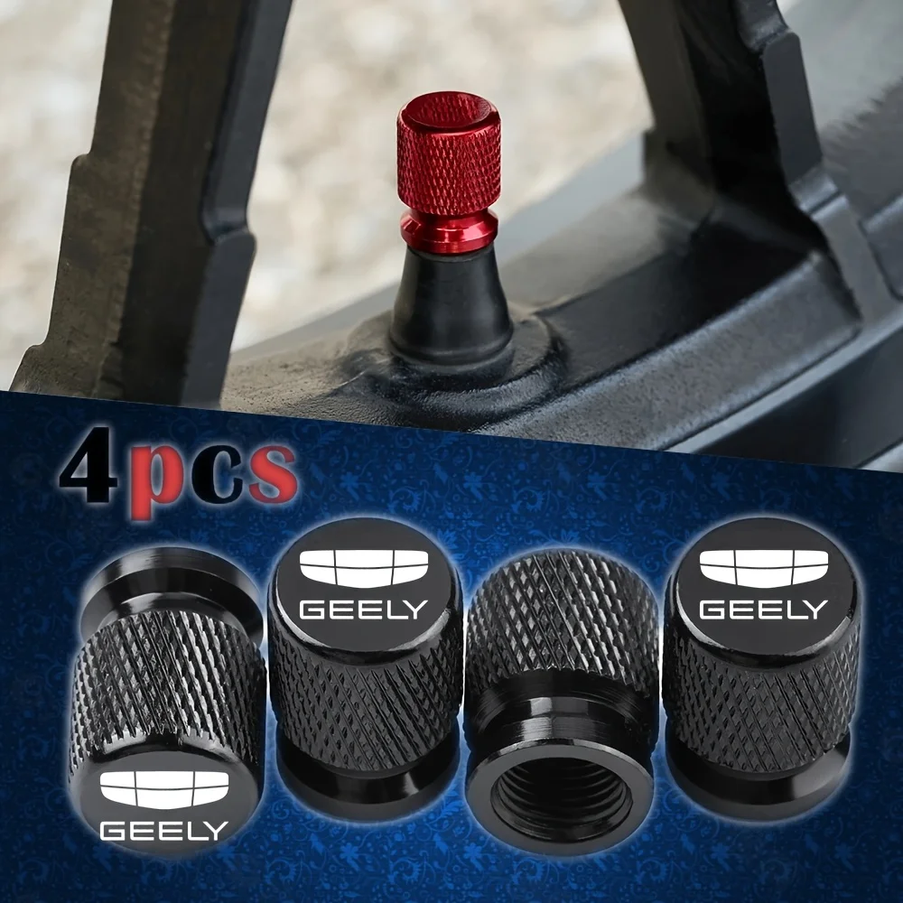 Car Tire Valve Cap For Geely Atlas Boyue Borui Geometry Coolray GX3 LC Panda Emgrand Tugella Azkarra EC7 EC8 EX7 EC CK2 GE NL3