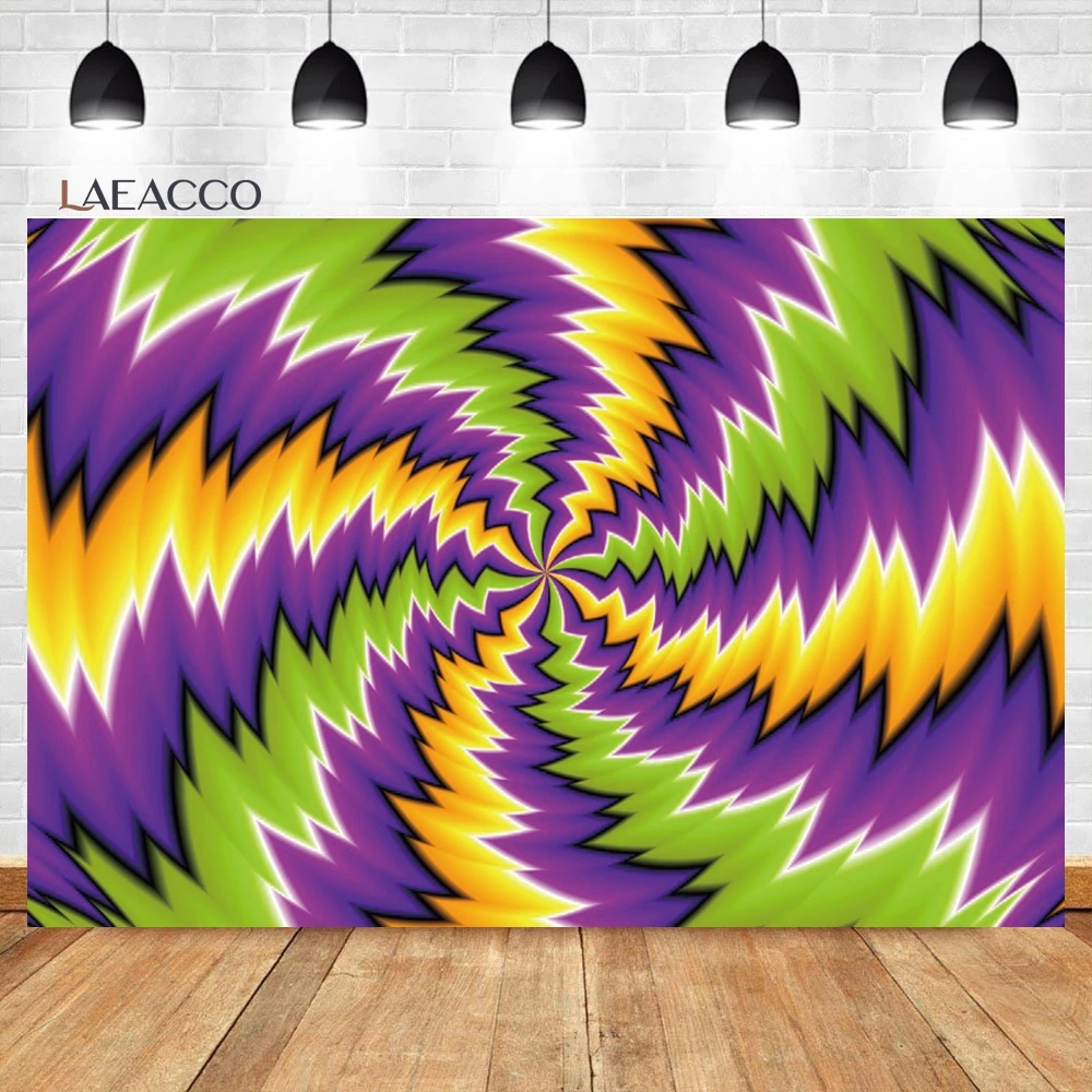 Laeacco 3D Effect Abstract Backdrop Colorful Spiral Vortex Endless Tunnel Striped Swirl Adult Portrait Photography Background