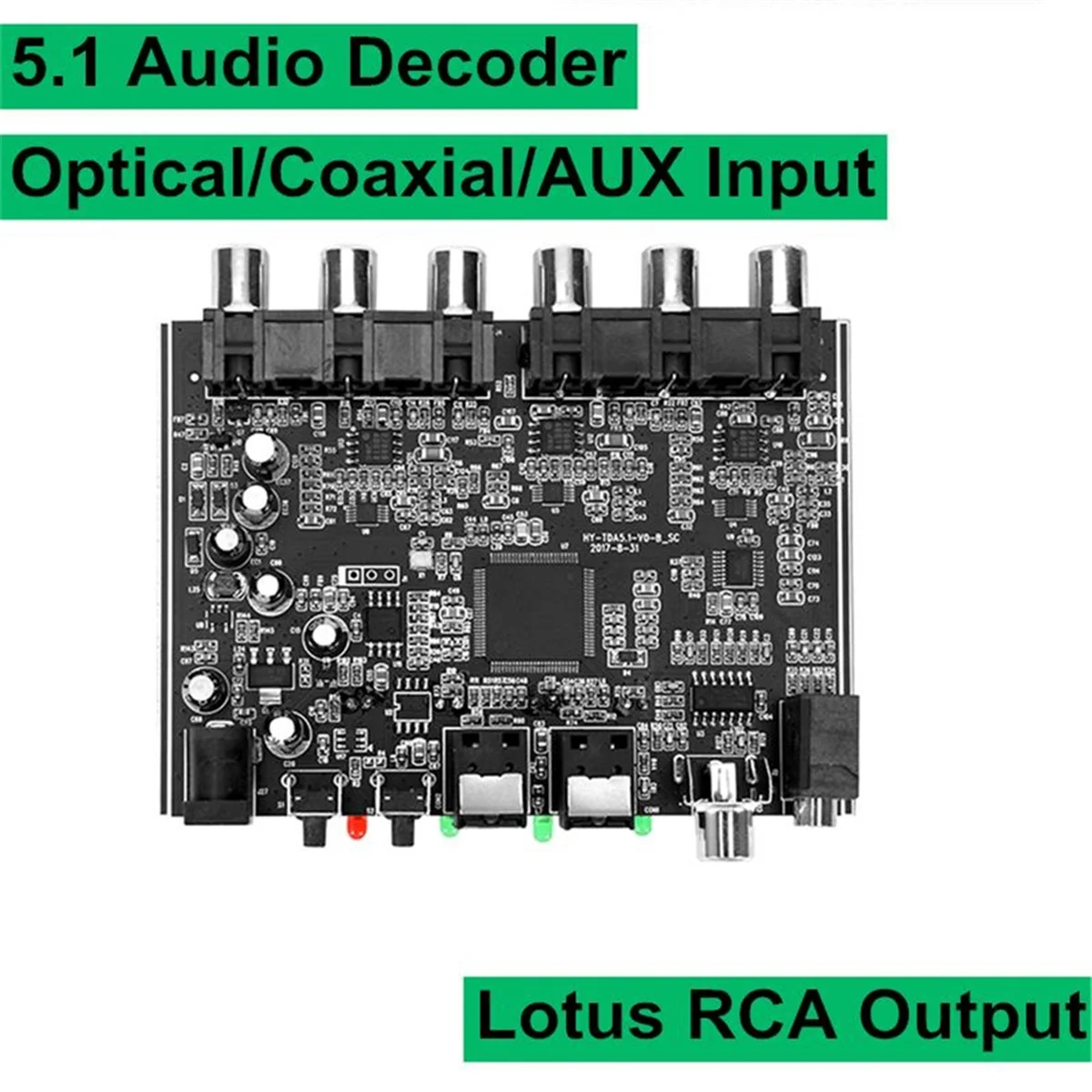 5.1 Channel Audio Decoder PCM Digital Optical Coaxial DTS RCA HiFi Stereo Audio Home Theater Decoder Board Amplifier