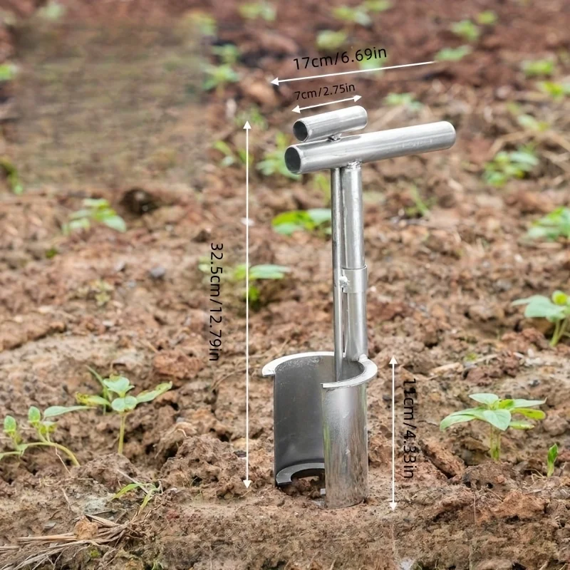 Garden Seedling Transplanting Hole Digger - Hole Digging Spade for Watermelon/Pepper/Corn, Seeding & Transplanting Tool