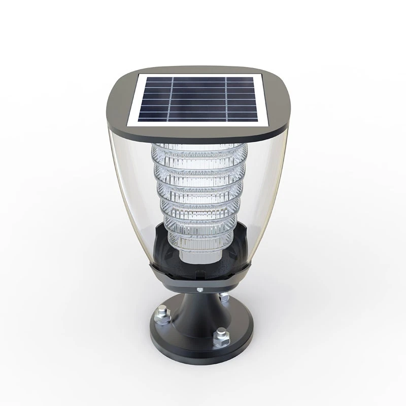 Garden solar led pillar light Solar Powered Outdoor waterproof decoration and lighting all in one lamp