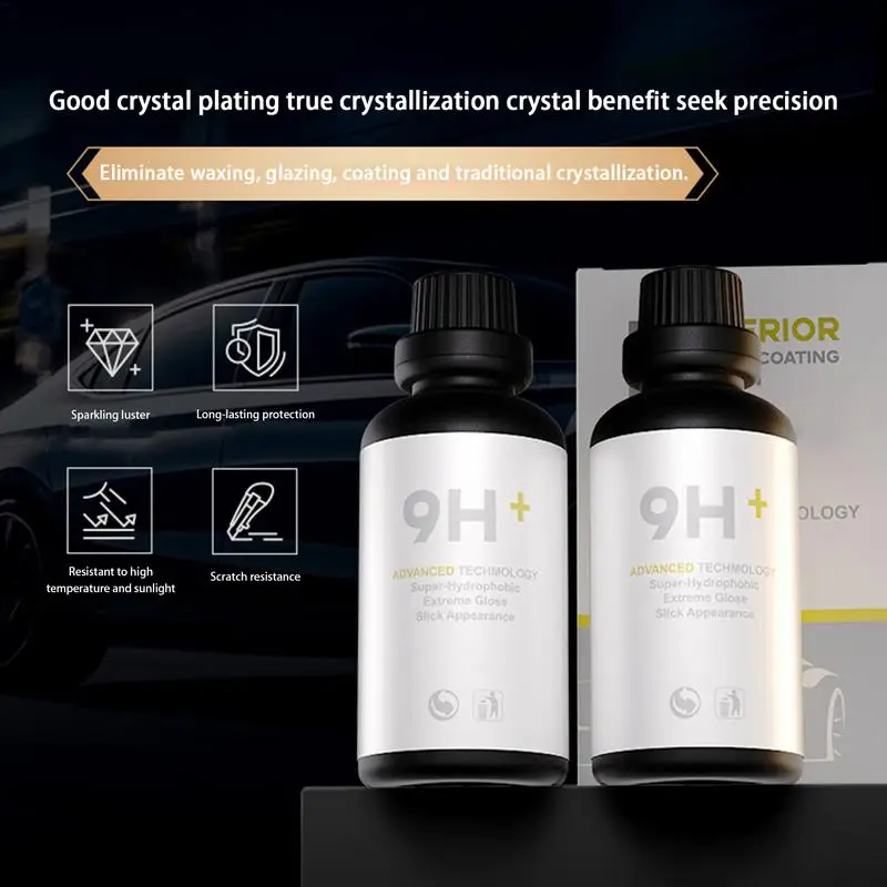 50ml 9H Anti-Scratch Auto Ceramic Glass Coating Liquid Hydrophobic Paint Care Scratch Remover Car Polishing Detailing Agent