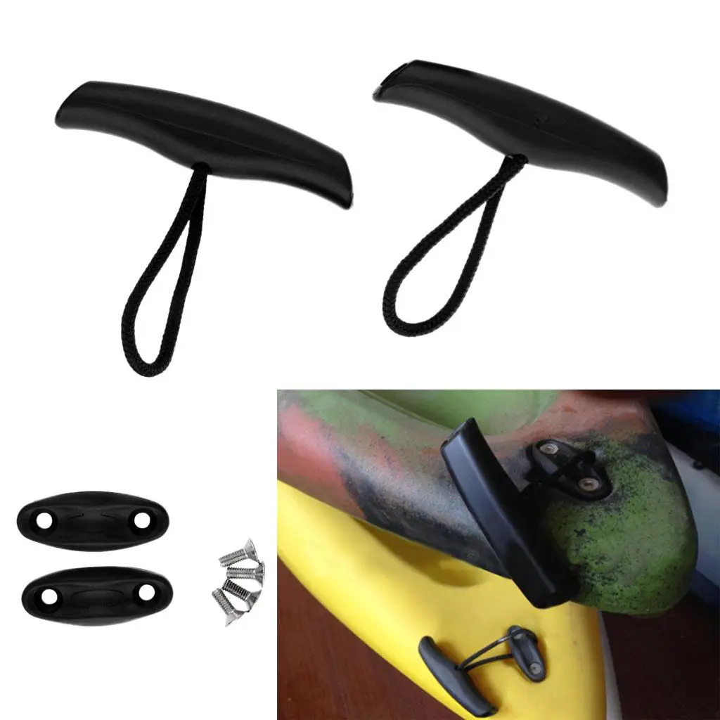 Ergonomic Kayak Carry Handle Grip Black Nylon Universal Boat Toggle Replacement for Marine Kayak