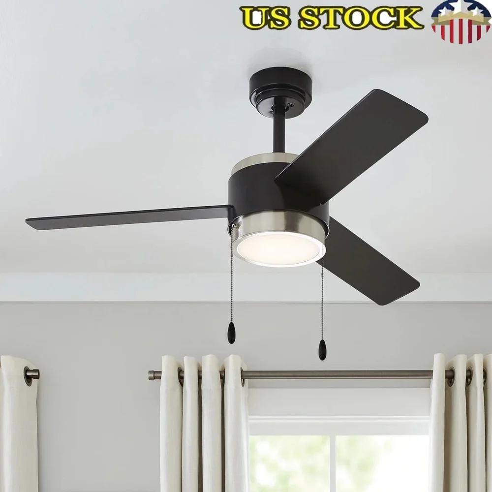 

44 Inch Indoor Ceiling Fan with LED Light Dimmable 3 Blades Reverse Airflow 5 Color Temperatures Quiet Operation Living Room