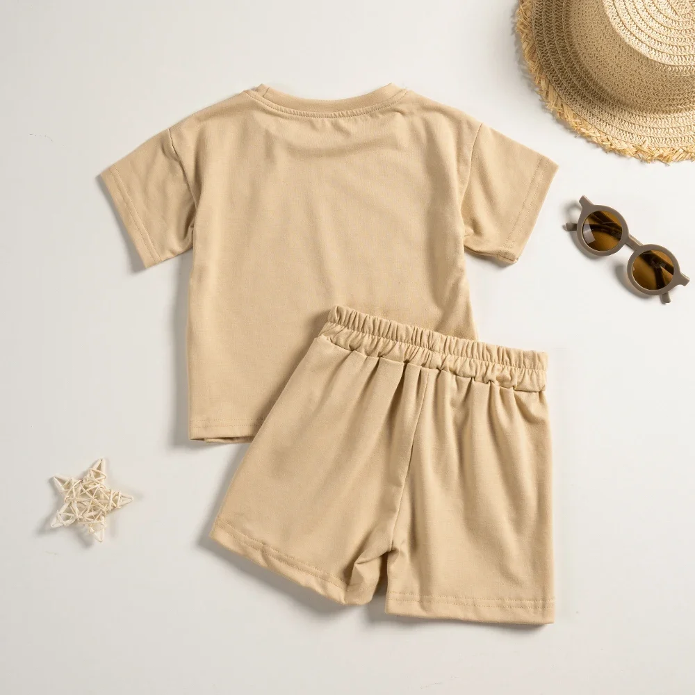 2024 Kids Daisy Clothes Sets Summer Casual Short Sleeve Embroidery Tees+shorts Suits Toddler Boys Girls Outfits Children Suit