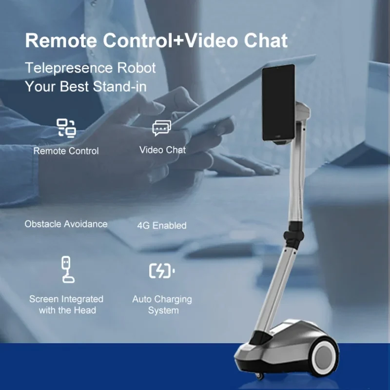 Remote Control Online Collaboration Telecommuting Mobile Roboter OEM Intelligent Autonomous Multifunction AI Robot