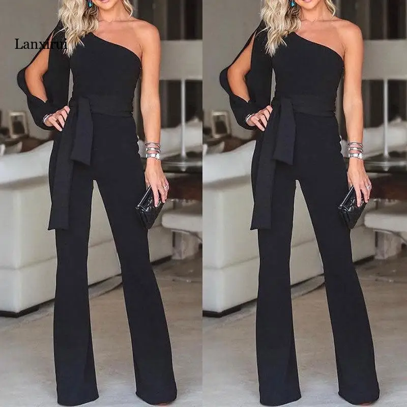 

Jumpsuits for women fashion Womens rompers Party Clubwear Playsuit Jumpsuit Wide Leg One Shoulder Long Trousers Pants