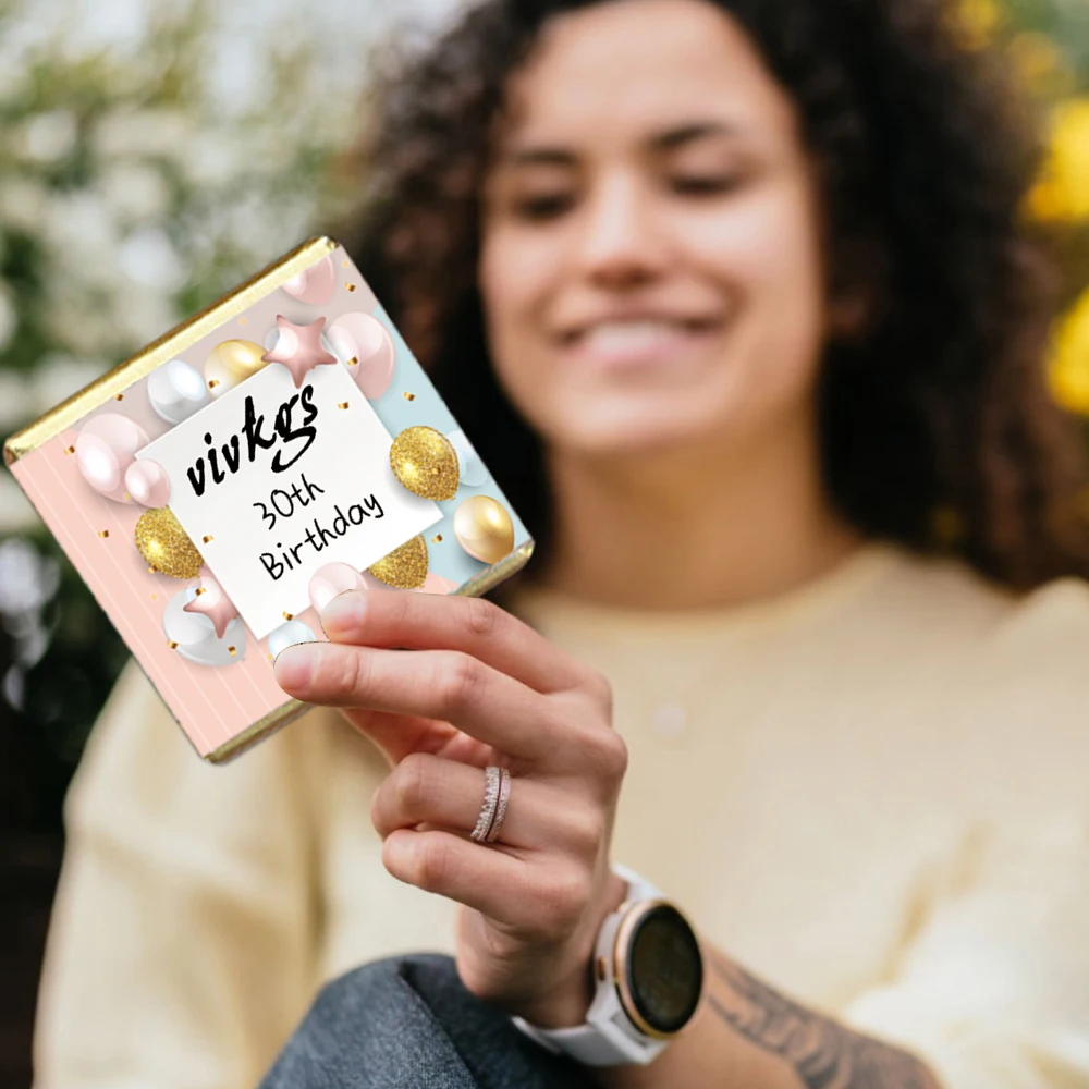 Personalisierte Geschenkaufkleber mit Namen und Geburtstagsdatum, dekorative Versiegelungsaufkleber für Geburtstagsfeiern, Süßigkeiten, Pralinen und Geschenke