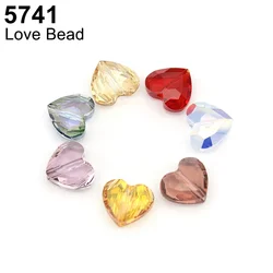 (1 Piece) 5741 Original Crystals from Austria Vertical for Necklace Earrings DIY Jewelry Making Hole Love Bead Loose Rhinestone