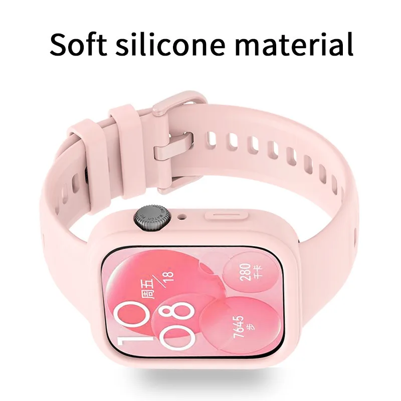 Silicone Case for Huawei Watch Fit 3 Protection Shell Bracelet Replacement Strap for Huawei Fit3 Protective Case Cover