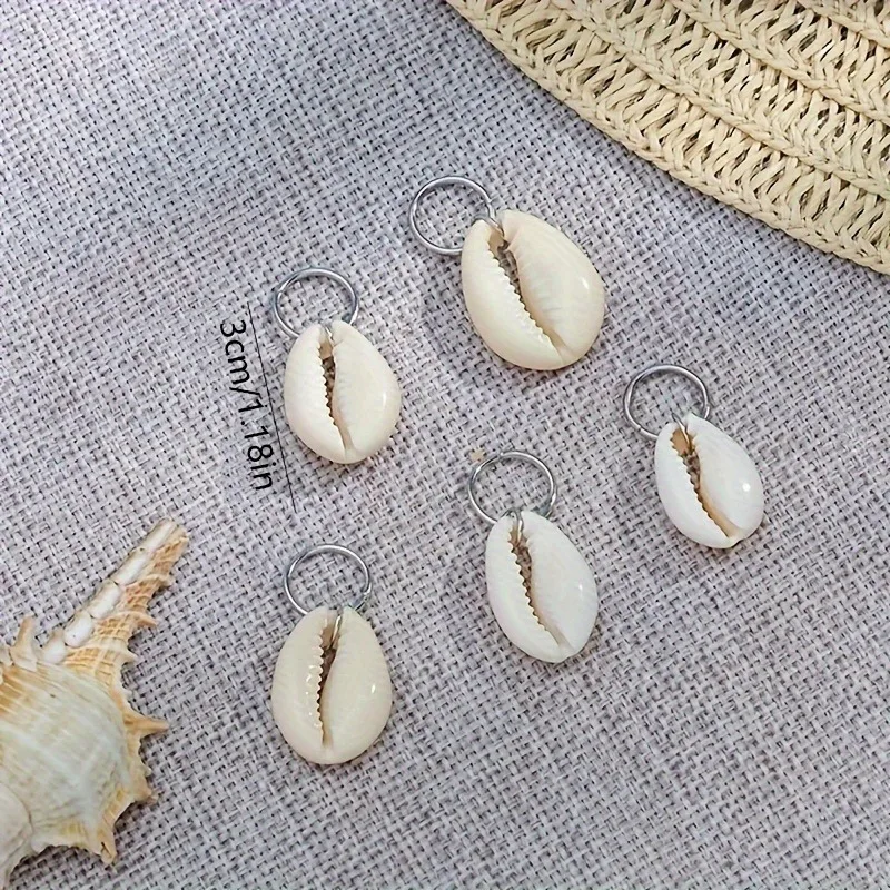 5pcs Sea shell Braided Hair Rings-Unique Headdress Dreadlock Hair Clips for Stylish Hair Accessories Loc Hair Jewelry for Braids