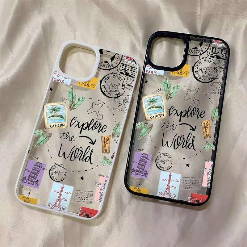 Explore the World Travel Graffiti Case for Samsung Galaxy S25 FE A56 A55 A54 A53 A35 A34 5G A06 A16 A15 S21 S23 S24 Ultra Cover