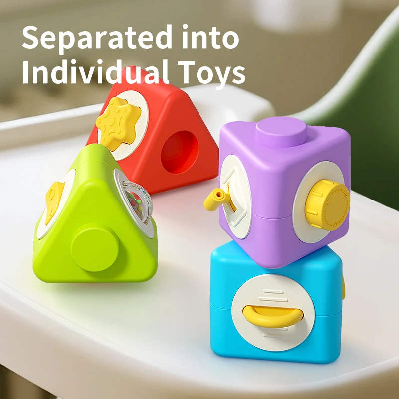 Colored Triangle Stacking Toy for Bbay,Educaitonal Shape & Color Recognition Activity Toys