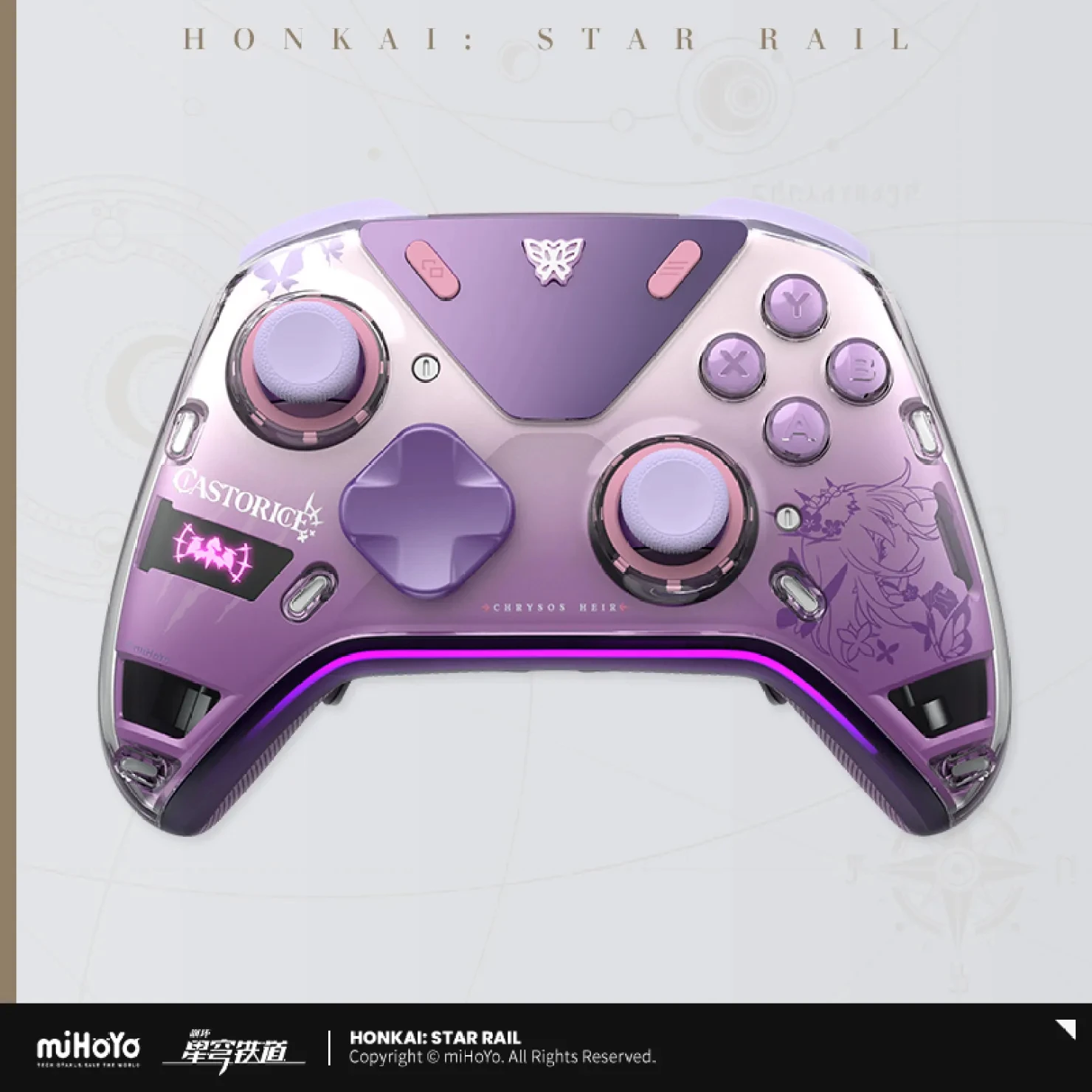 

[Genuine] Game Honkai Star Rail Castorice Gamepad Exclusive Set Metal Badge Gaming Equipment Halloween Xmas Gifts miHoYo