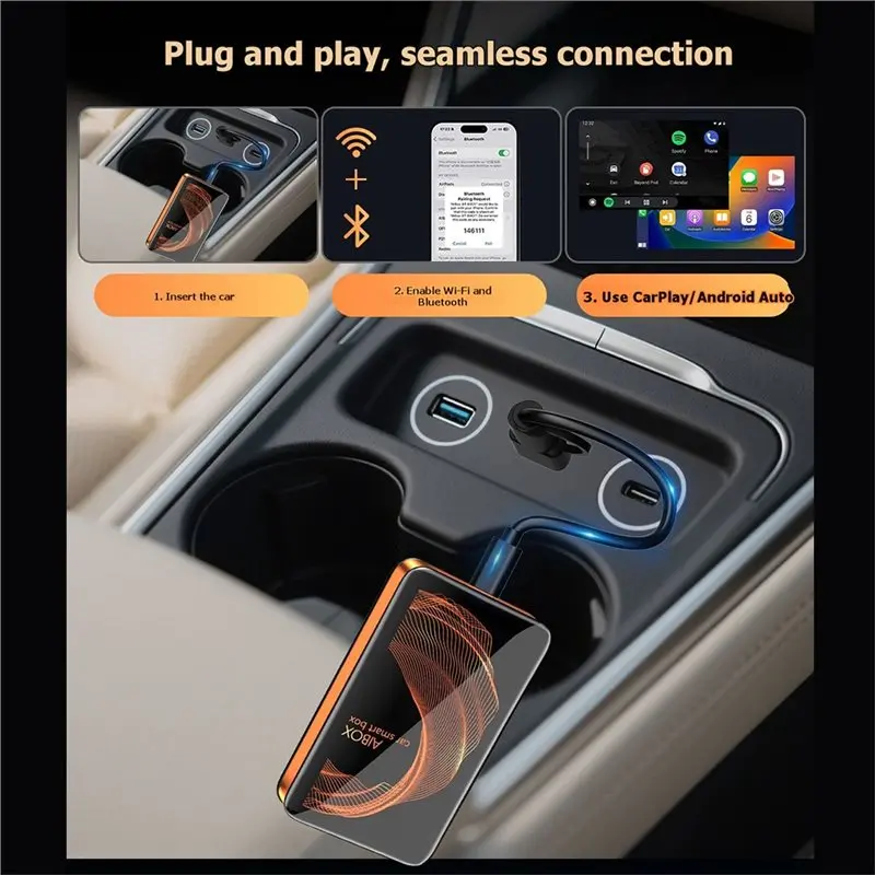 Wireless For Youtube Tik Tok Carplay Ai Box Car Smart Box Android Auto -Compatible Car TV Box 2.4G 5G WIFI