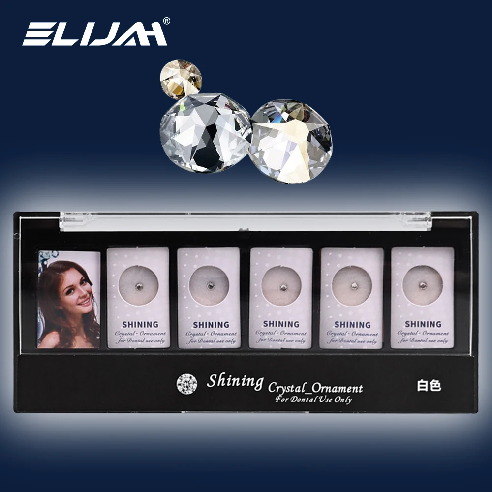ELIJAH 5Pcs Dental Crystal Tooth Stones Tooth Crystal Diamond Teeth Decoration Jewelry Teeth Whitening Dentistry Ornament
