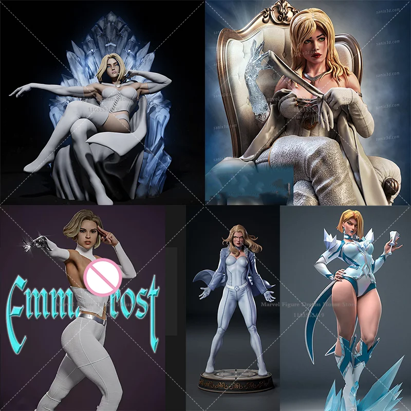 1/24 1/18 Scale DIY Self-assembled GK 3D Resin Un-panited Doll White Model Top Mutation-based Hero Powerful Telepathy Emma