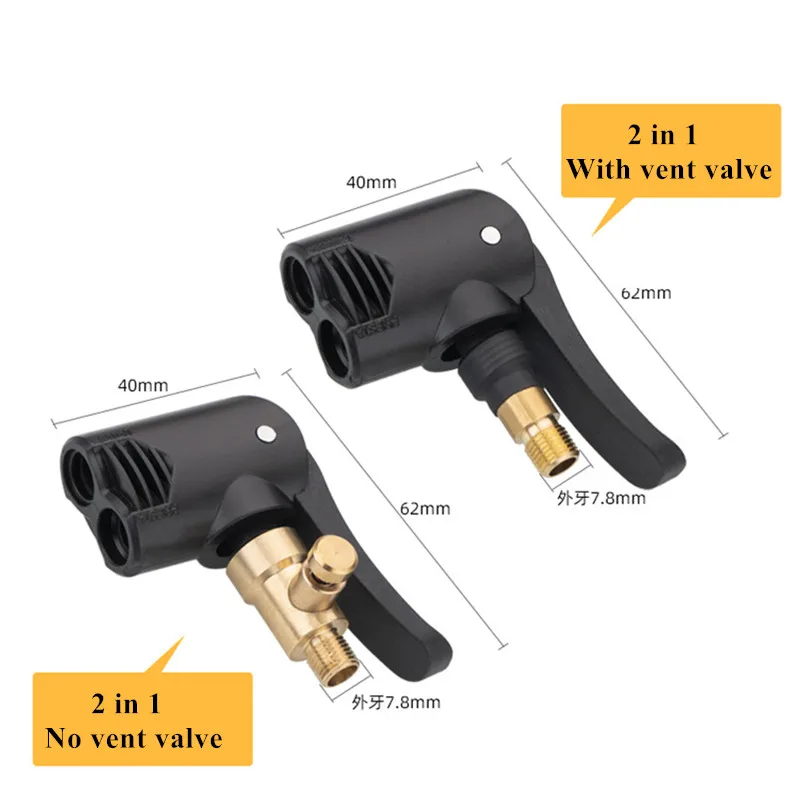 Car Air Nozzle Brass Inflatable Pumps Air Tire Air Chuck Pump Valve Connector Adapter Bicycle Motorcyle Tyre Wheel Valve Part