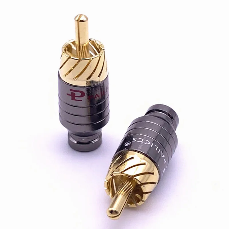 2pcs   small hole lotus terminal car audio and video interface 24k gold Applicable wire diameter 5mm rca plug