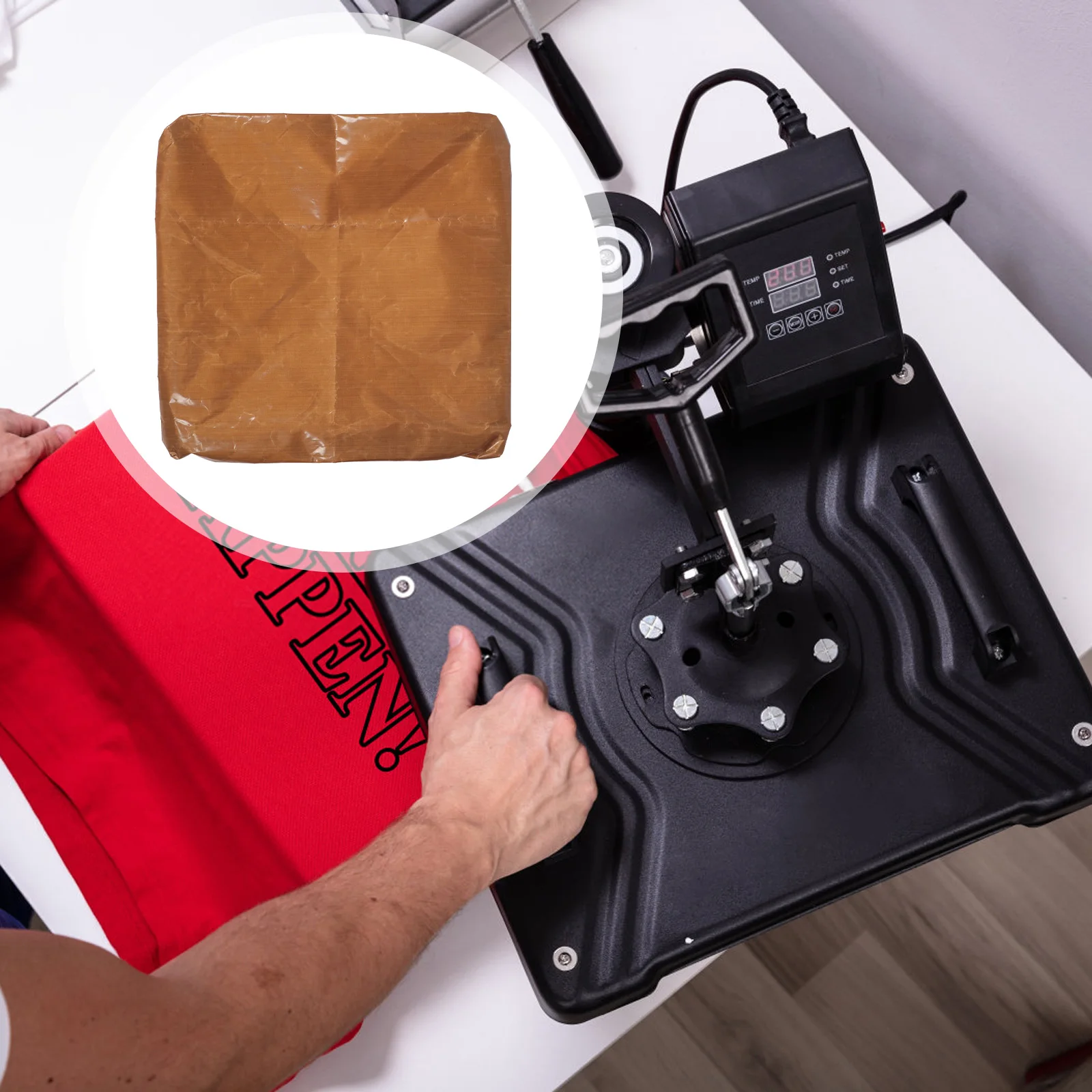 

Heating Plate Protective Cover for Heat Press Machines Upper Plate Adhesive Residue Protection Lower Silicone Pad Scratch Tear