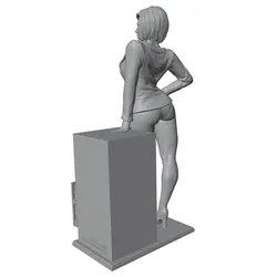 Miniatura de resina 75mm – Figura de mujer con documentos para colección y escenarios