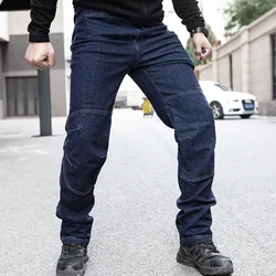 Tactical Cargo Jeans Work Pants Men Outdoor Sports Elastic Straight Wear-resistant Multi-pocket Military Combat Denim Trousers