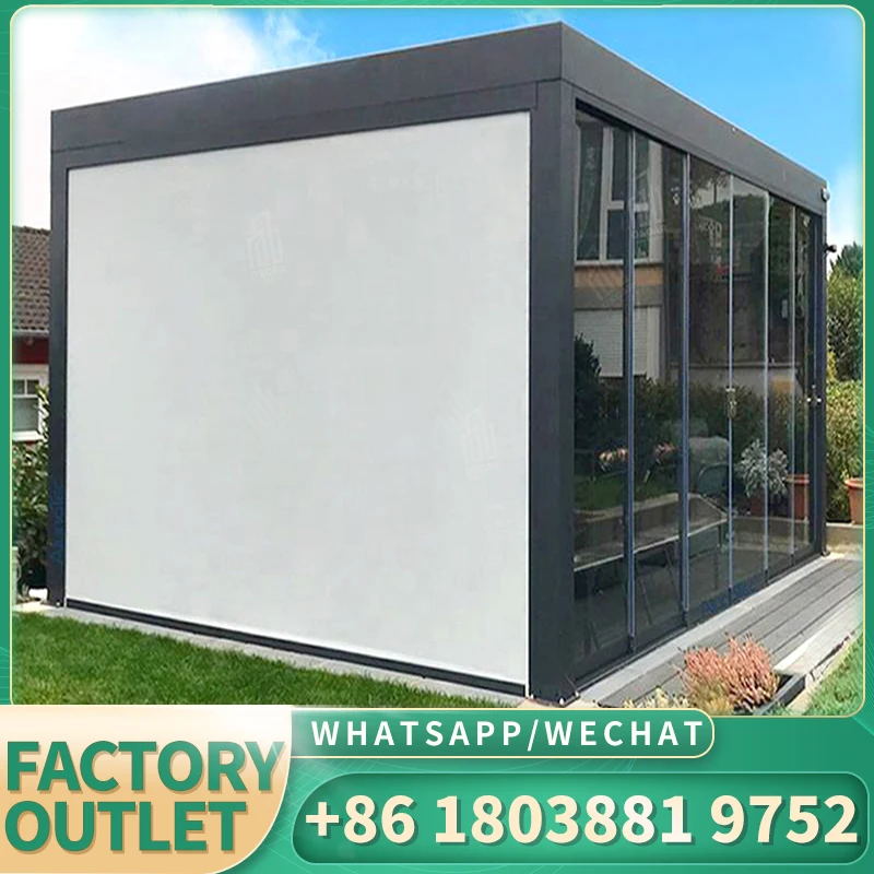 Aluminum Pergola Curtain Outdoor Waterproof Pavilion Gazebo Pergole 3x3 3x4 4x3 Pergula 4x4 4x5 4x6 Pergola