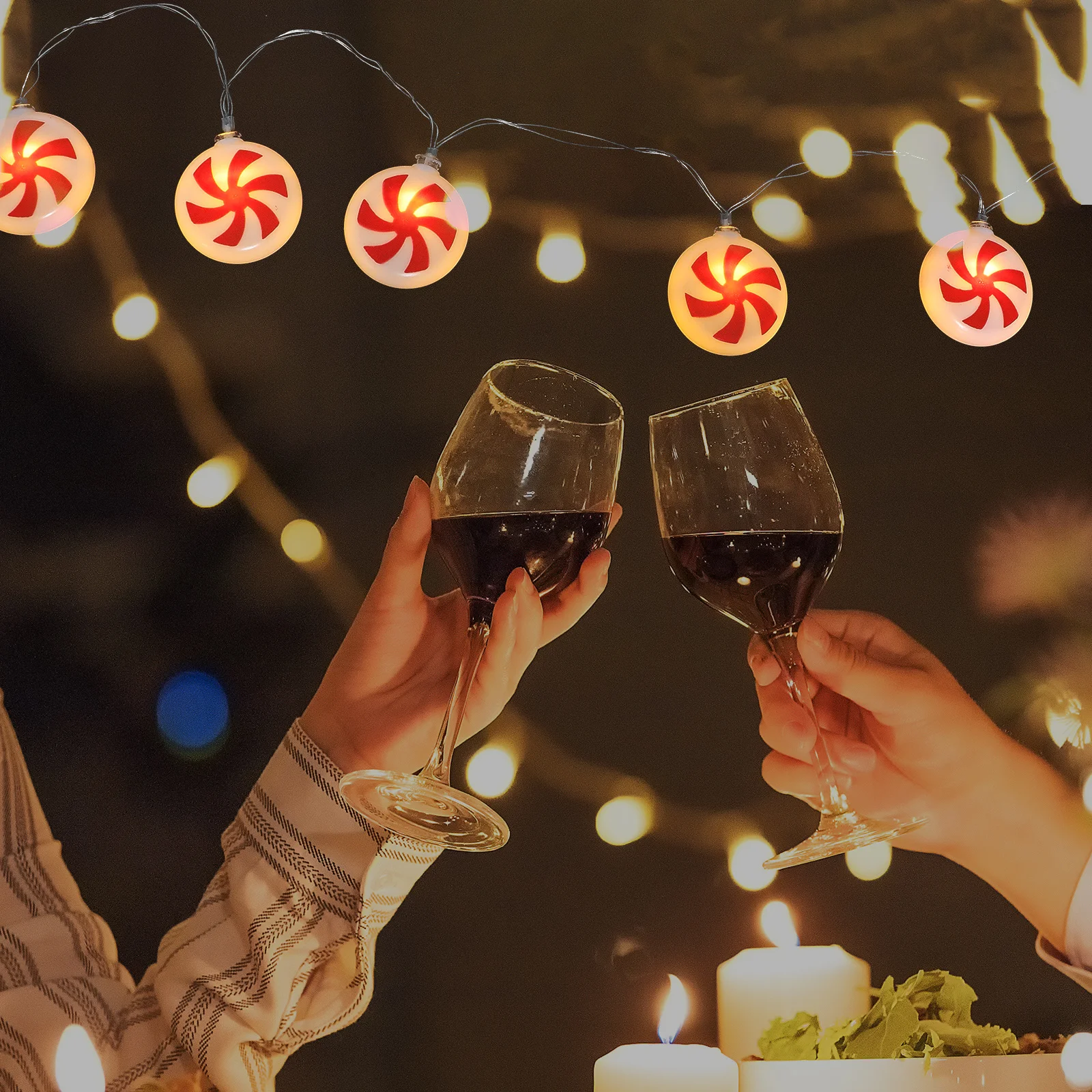 

USB Powered Waterproof Candy Lollipop Car String Lights Colorful Multicolor Flickering Decorative Lights for Camping Patio